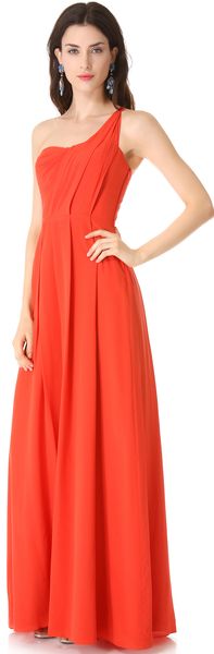 Rebecca Taylor One Shoulder Maxi Dress - Lyst