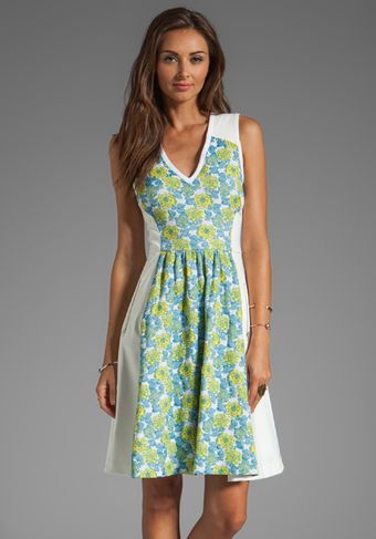 Tracy Reese Floral Jacquard Neoprene Frock Dress in Blue - Lyst