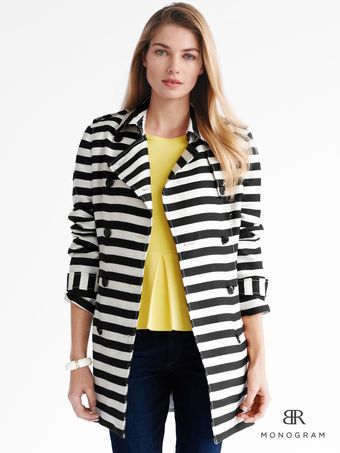 Banana Republic Monogram Striped Trench - Lyst
