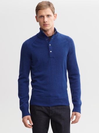 Banana Republic Extra Fine Merino Wool Snap Placket Pullover - Lyst