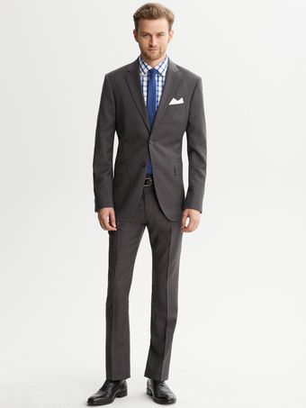 Banana Republic Tailored Brown Italian Wool Two Button Suit Blazer - Lyst