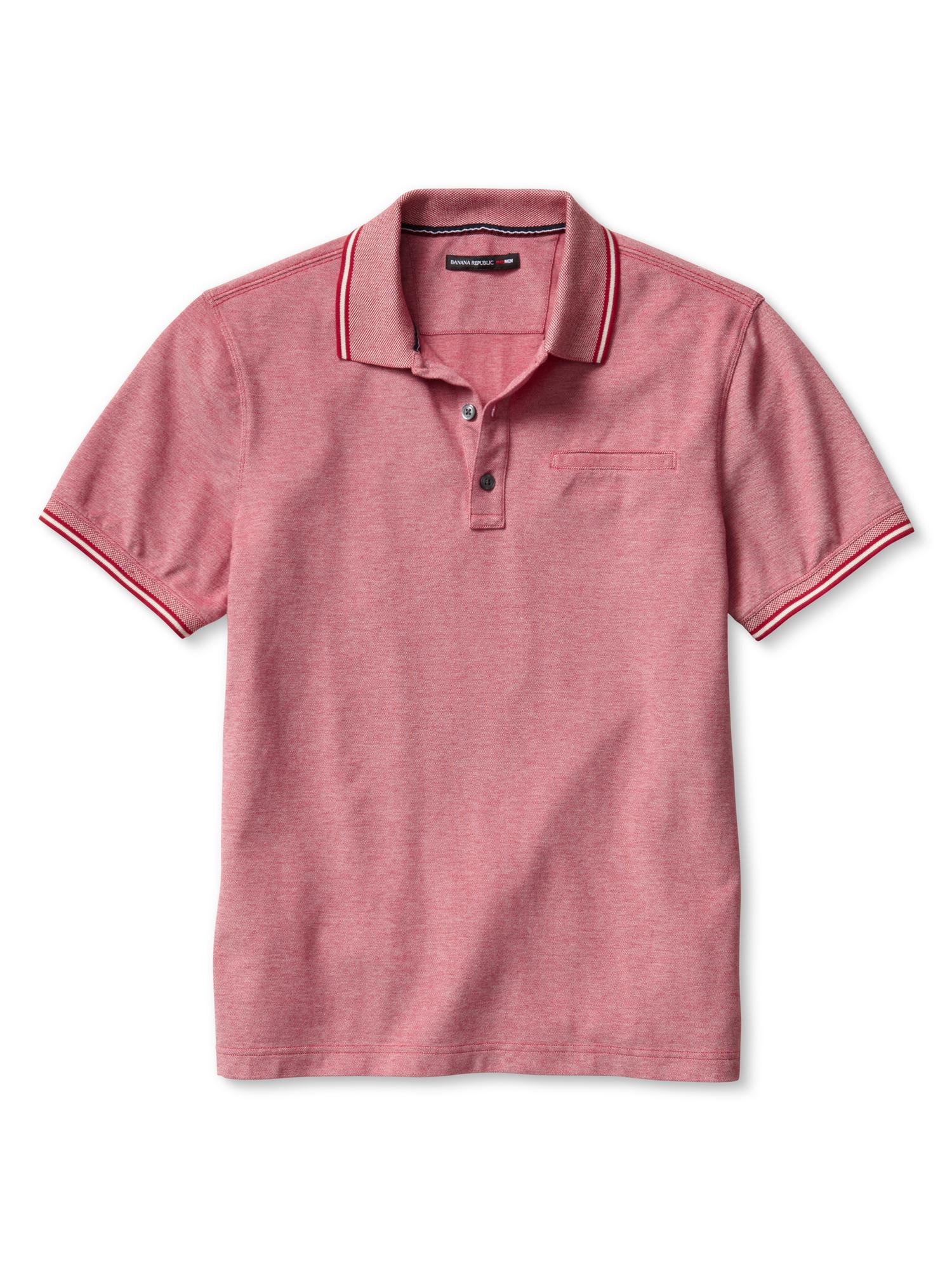 Banana Republic Mad Men Collection Shadow Stripe Piquã Polo in Pink for