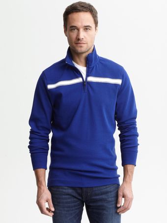 Banana Republic Performance Chest Stripe Half Zip - Lyst