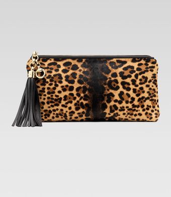 Gucci Broadway Jaguar Print Evening Clutch - Lyst