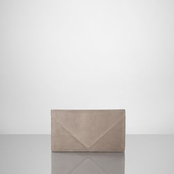 Ralph Lauren Suede Envelope Clutch - Lyst