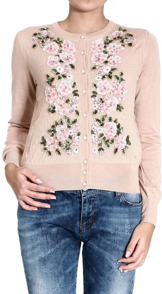 Valentino Embroidered Cardigan - Lyst