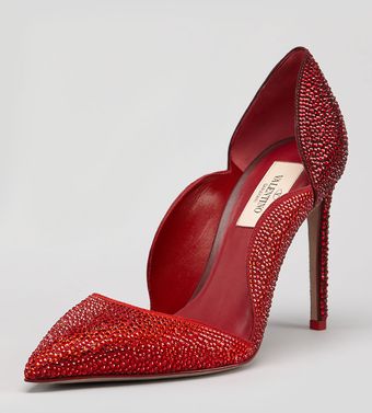 Valentino Degrade Crystal Suede Scallop Pump - Lyst