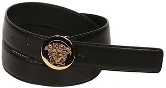 Versace Golden Medusa Buckle Leather Belt - Lyst