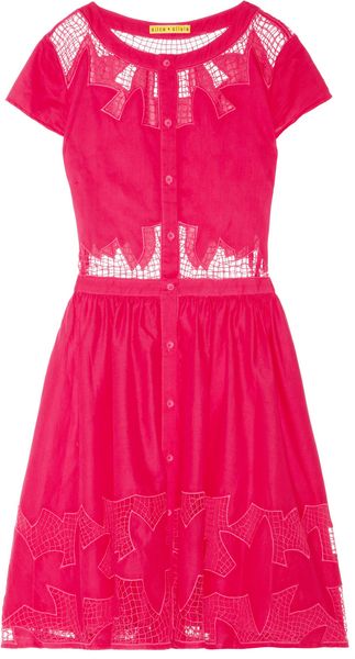 Alice + Olivia Papina Embroidered Cutout Cotton Dress - Lyst