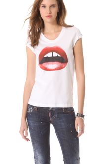 Markus Lupfer Red Lip Lara Tee - Lyst