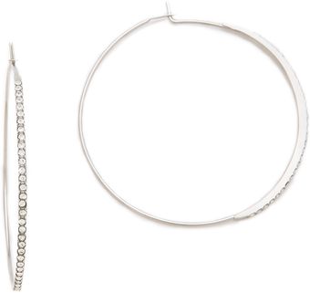 Michael Kors Brilliance Pave Hoop Earrings - Lyst