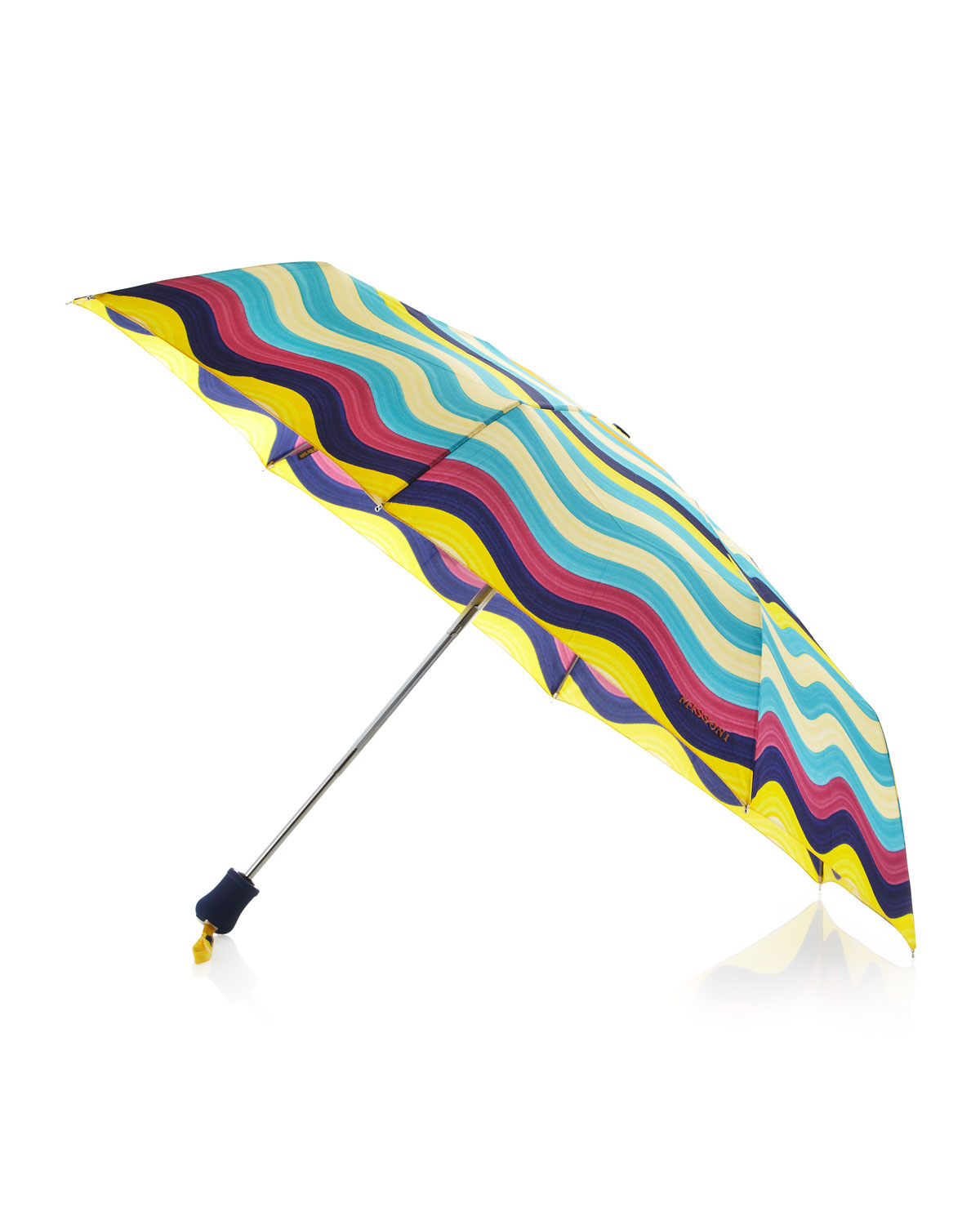 Missoni Short Automatic Stripe Umbrella Turquoiseyellow In Multicolor