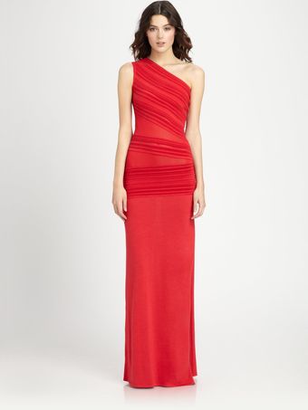 Roberto Cavalli Ridge Paneled One Shoulder Gown - Lyst