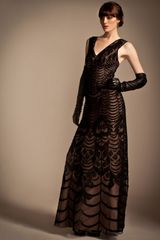 Temperley London Long Wave Embroidery Strappy Dress