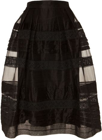 Temperley London Pleats and Lace Skirt - Lyst