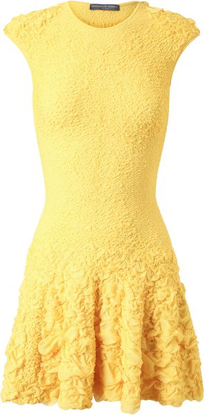 Alexander McQueen Ruffled Stretch Knit Dress - Lyst