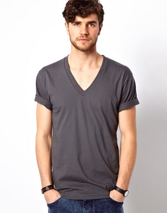 American Apparel V-neck T-shirt - Lyst