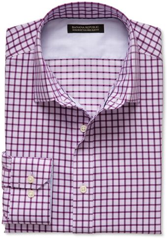Banana Republic Tailored Slim Fit Non Iron Tonal Check Shirt - Lyst
