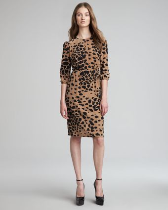 Burberry Animal Print Silk Dress  - Lyst