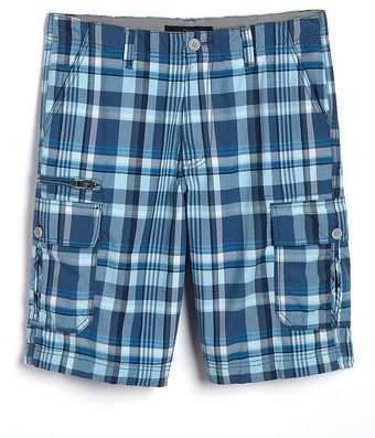 Calvin Klein Infinity Plaid Cotton Cargo Shorts - Lyst