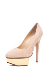 Charlotte Olympia Cindy Pump in Blush Suede