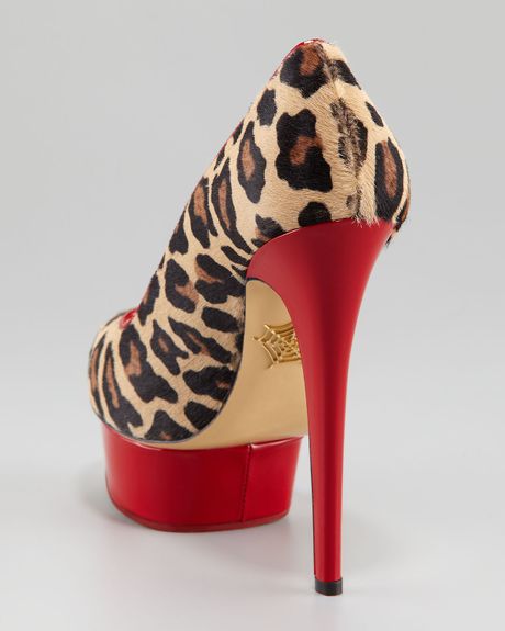 olympia leopard calf hair and leather trainer