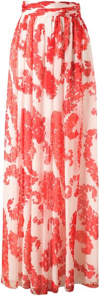 Giambattista Valli Floral Silk Chiffon Skirt - Lyst