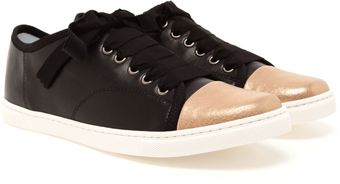 Lanvin Contrasting Leather Trainers - Lyst
