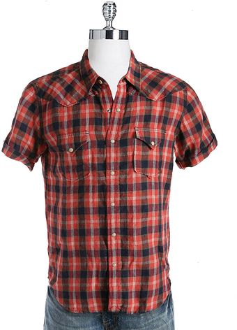 Lucky Brand San Mateo Western Plaid Linen Sport Shirt - Lyst