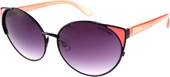 Mink Pink Wingtip Black and Coral Sunglasses - Lyst