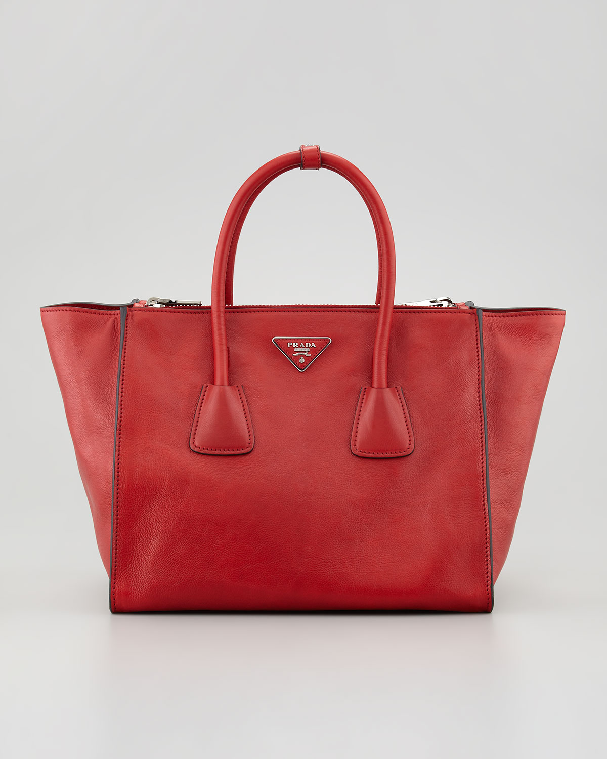 prada glace calf tote