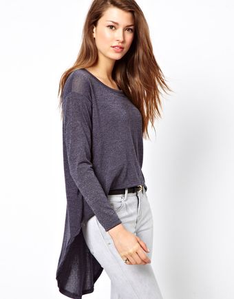 Wal-g Lightweight Jumper with Dipped Hem - Lyst