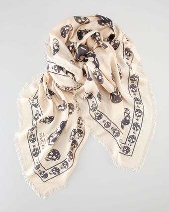 Alexander McQueen Skull Print Scarf - Lyst