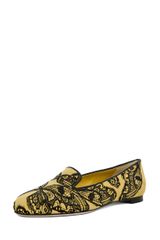  Butterfly Print Flat in Yellowblack