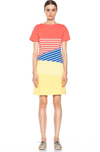 Boy by Band Of Outsiders Breton Short Sleeve Dress in Stripesorange - Lyst