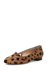 Charlotte Olympia Hyena Print Kitty Flat in Animal Printbrown