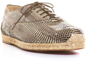 Christian Louboutin Espafred Watersnake Laceup Espadrilles - Lyst