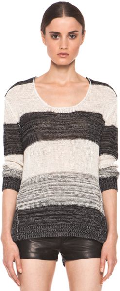 Enza Costa Loose Stripe Crew Top  - Lyst