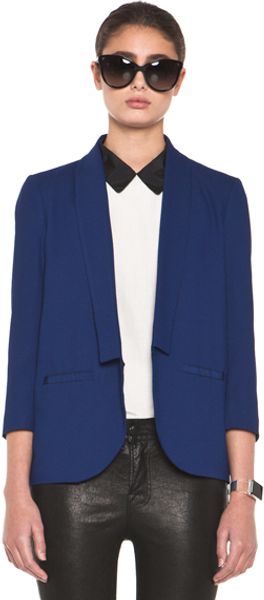Girl. By Band Of Outsiders Shawl Collar Blazer in Blue - Lyst