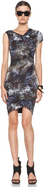 Helmut Lang Oxide Print Star Twist Dress in Abstractblue - Lyst