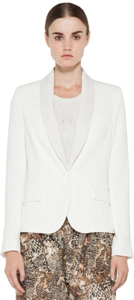 Iro Palila Leather Lapel Blazer in White - Lyst