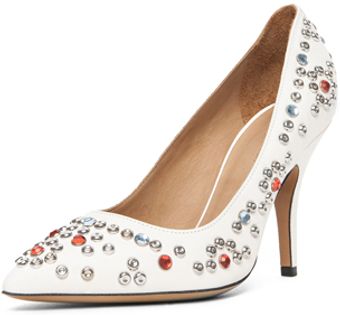 Isabel Marant Clemence Studded Heel in Whitemetallics - Lyst