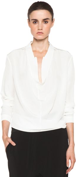 Neil Barrett Rever Blouse in White - Lyst