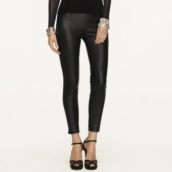 Ralph Lauren Black Label Leather Abbey Pant - Lyst