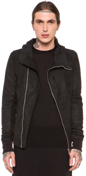 Rick Owens Bullet Hooded Leather Jacket in Black - Lyst