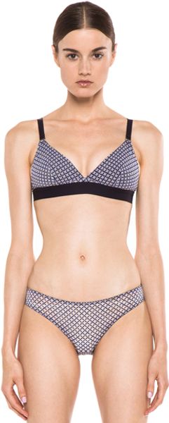 Stella McCartney Lingerie Marguerite Riding Soft Cup Bra in Bluegeometric Print - Lyst