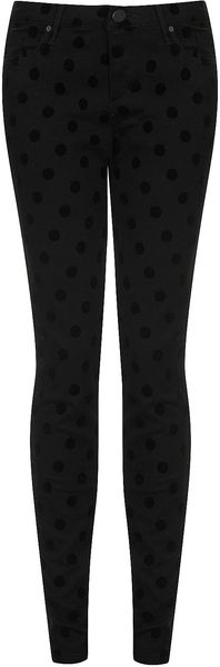 Topshop Tall Polka Flock Jamie Jeans - Lyst