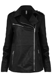 Topshop Tall Oversized Biker Jacket - Lyst