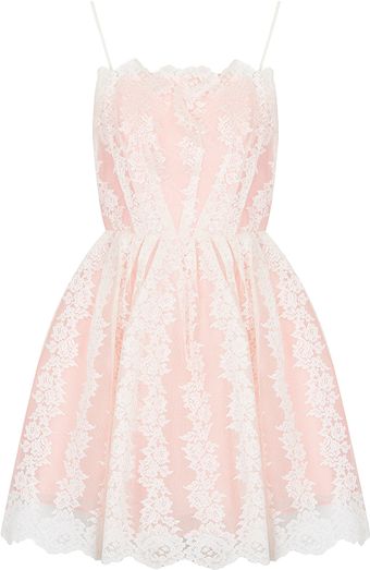 Topshop Petite Strappy Lace Prom Dress - Lyst