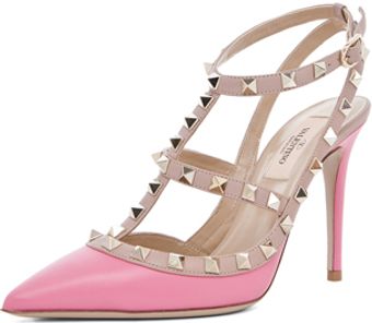 Valentino Rockstud Sling Back T100 in Pink - Lyst